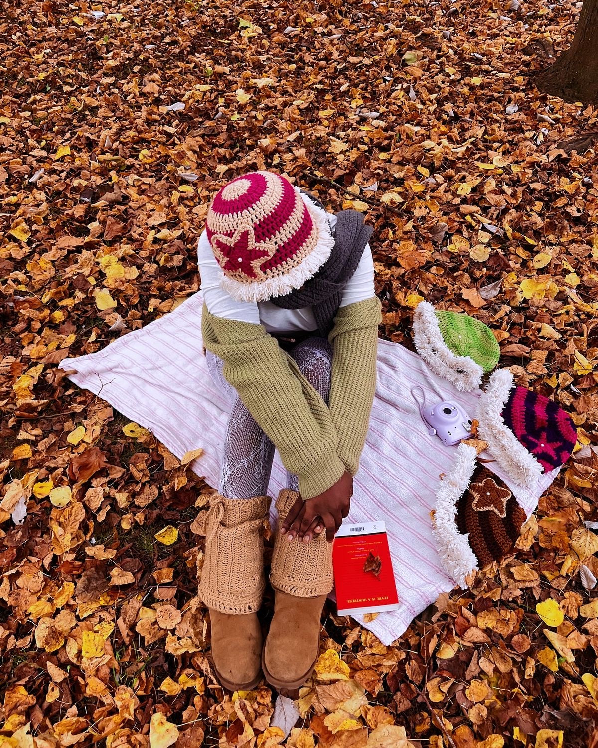 Star Fuzz Beanie Pink & Cream