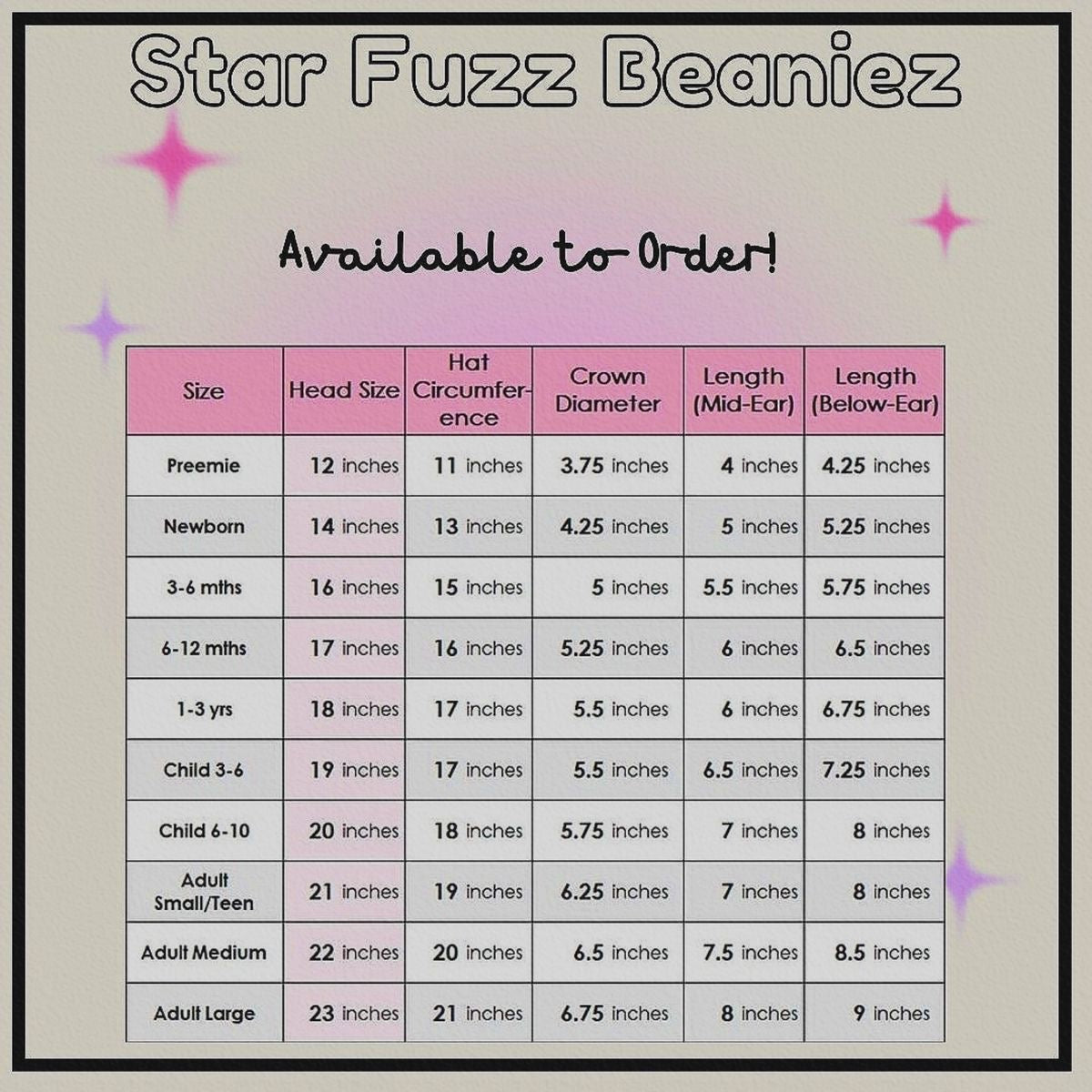 Star Fuzz Beanie Pink & Cream