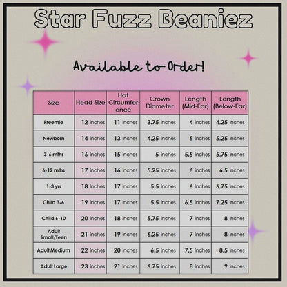 Star Fuzz Beanie Pink & Cream